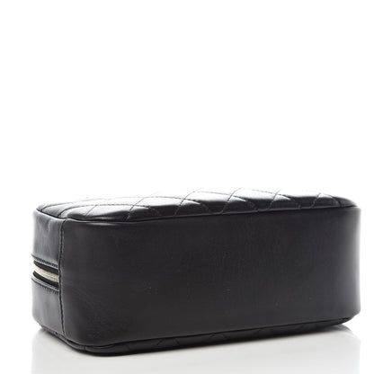 Chanel Lambskin Quilted Medium Curvy Pouch Cosmetic Case Black 4 of 11