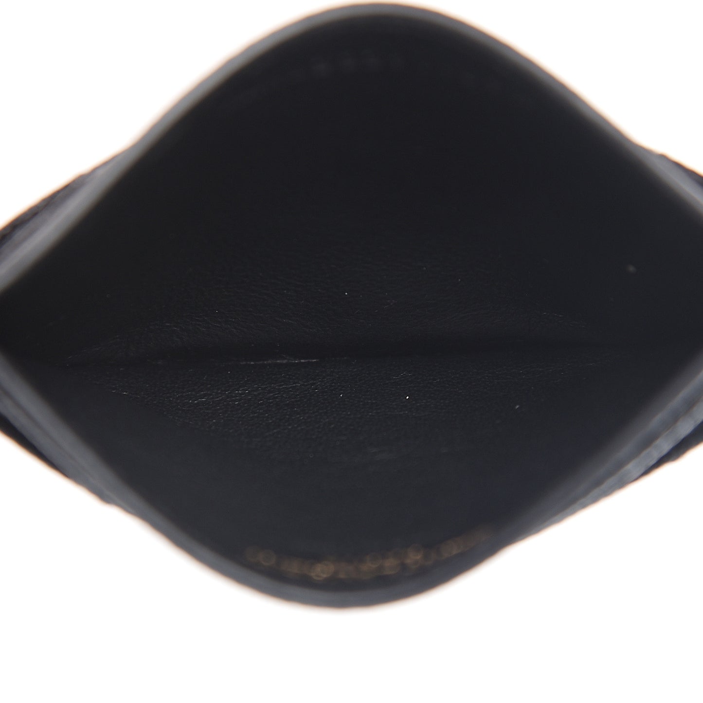 Grain De Poudre Matelasse Chevron Monogram Credit Card Case Black