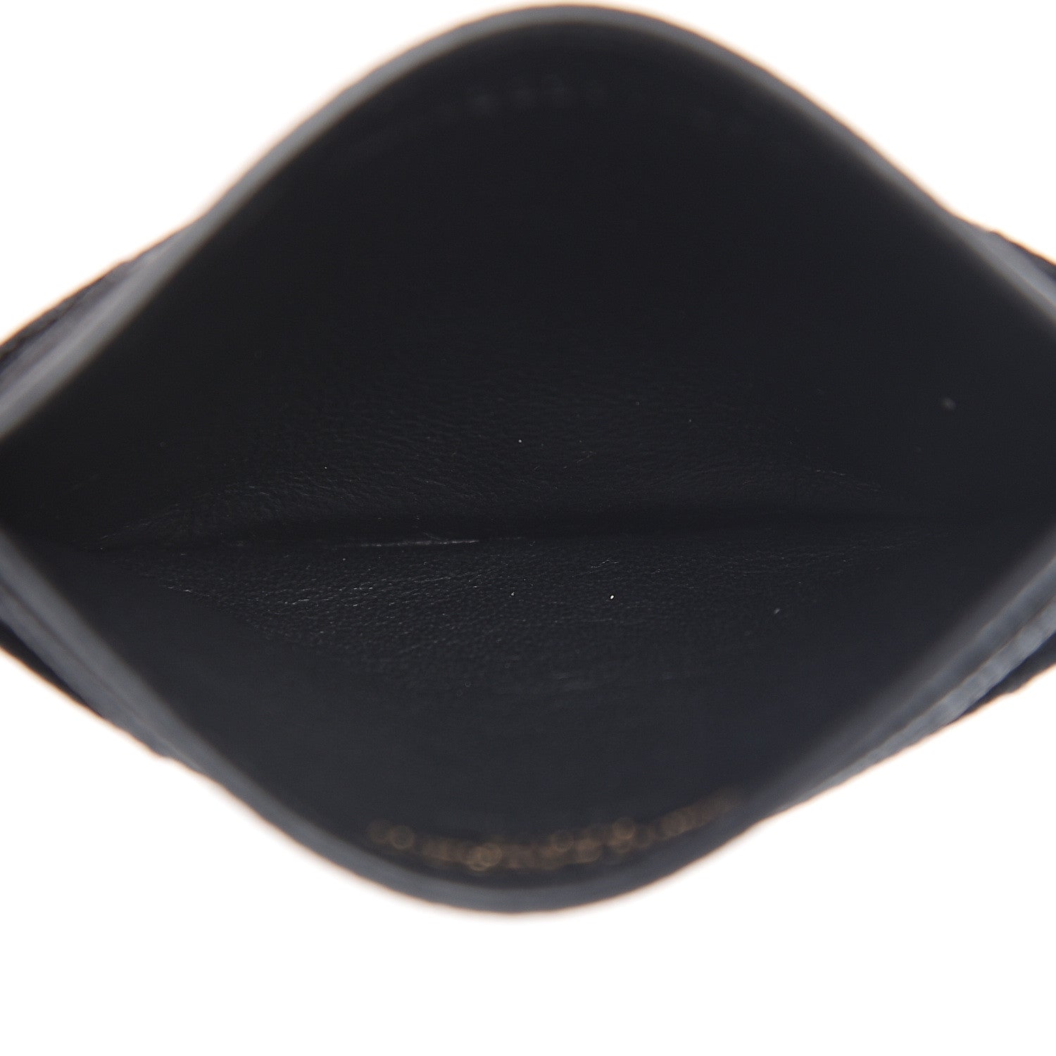 Saint Laurent Grain De Poudre Matelasse Chevron Monogram Credit Card Case Black 4 of 6