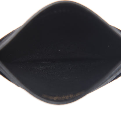 Saint Laurent Grain De Poudre Matelasse Chevron Monogram Credit Card Case Black 4 of 6