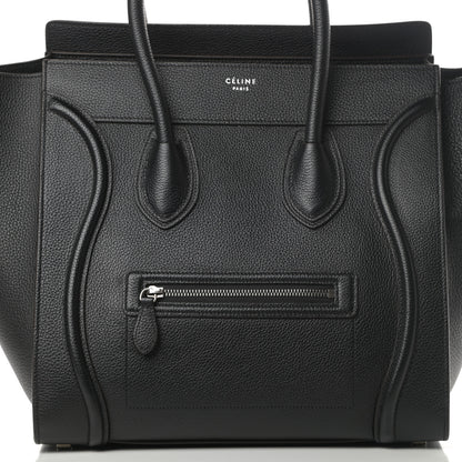 Celine Drummed Calfskin Mini Luggage Black 7 of 9