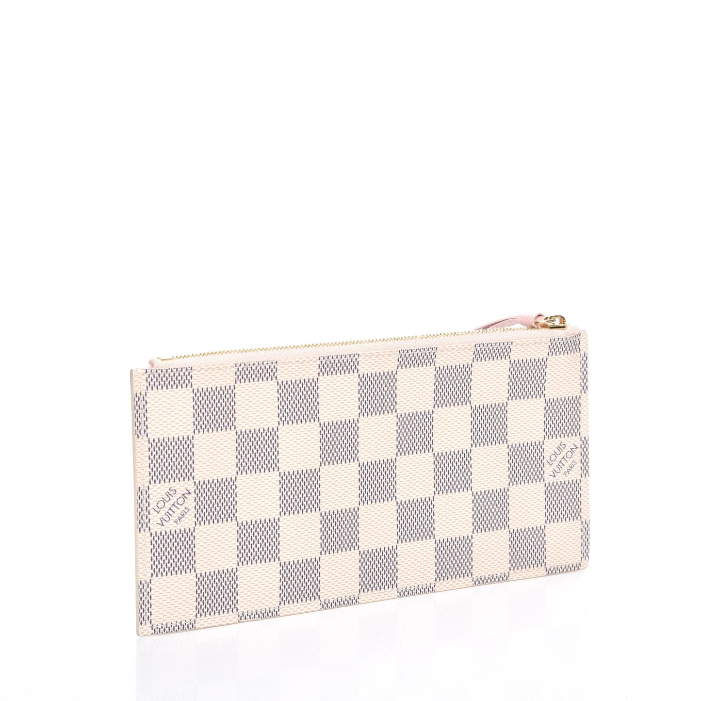 Damier Azur Felicie Chain Wallet Zippered Insert Rose Ballerine