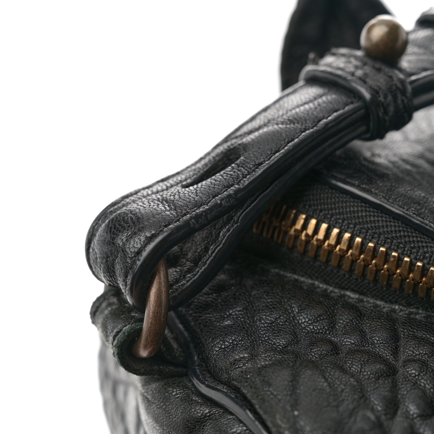 Alexander Wang Pebbled Lambskin Mini Rockie Black Antique Brass Hardware 12 of 13