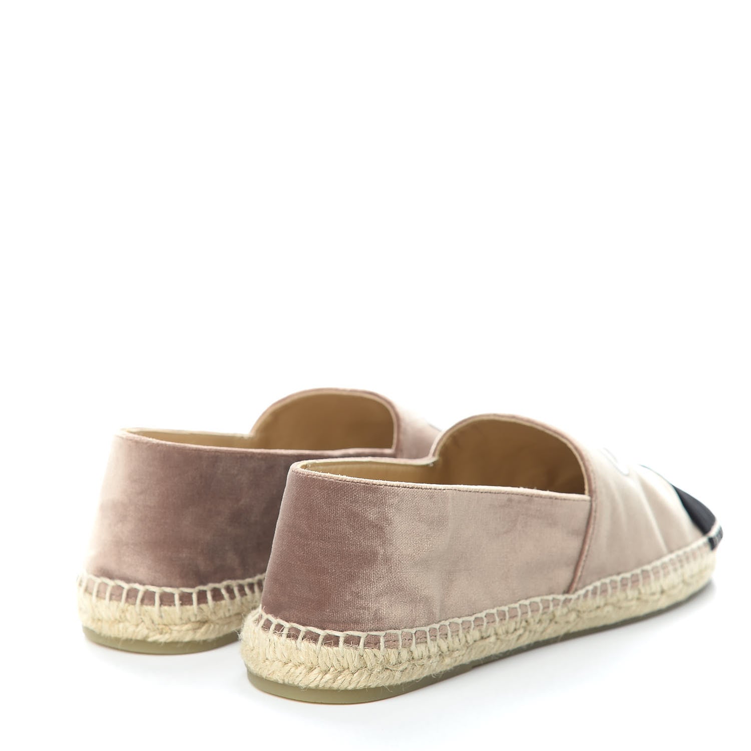 Chanel Velvet Logo Espadrilles 40 Beige Black 4 of 10