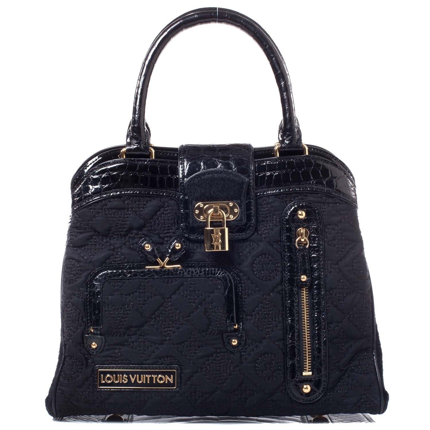 Monogram Silk Pony Hair Alligator Trim Linda Black