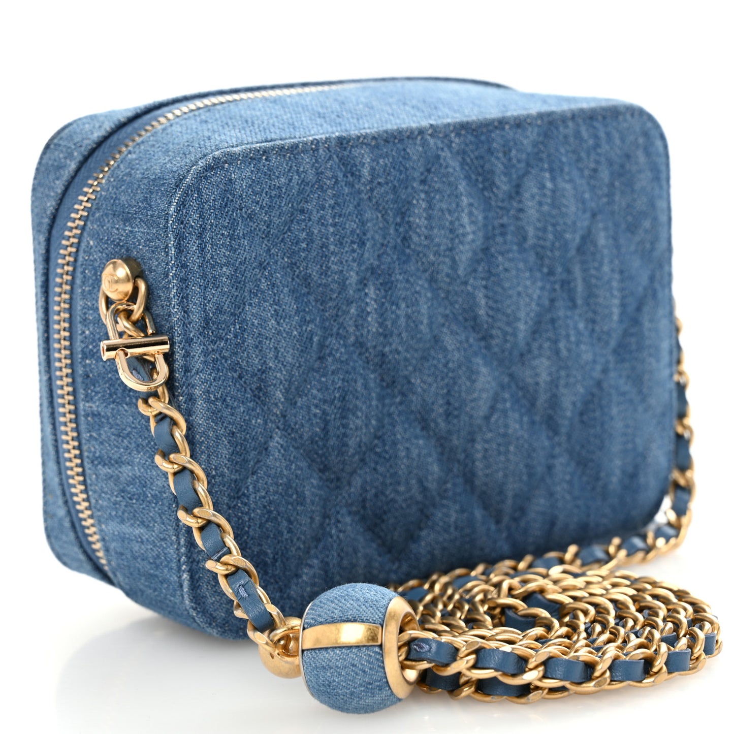 Denim Quilted CC Pearl Crush Camera Case Blue