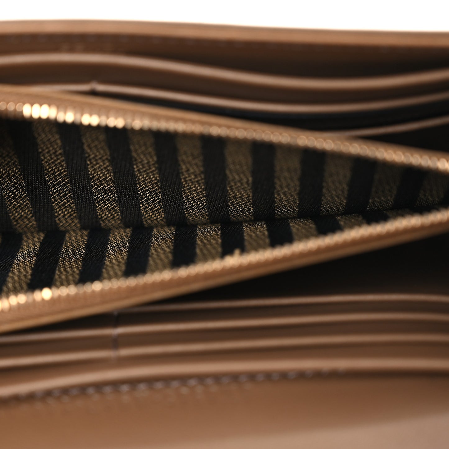 Fabric Jacquard FF 1974 Continental Wallet On Chain Tobacco Moro