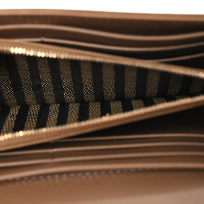 Fendi Fabric Jacquard FF 1974 Continental Wallet On Chain Tobacco Moro 7 of 16