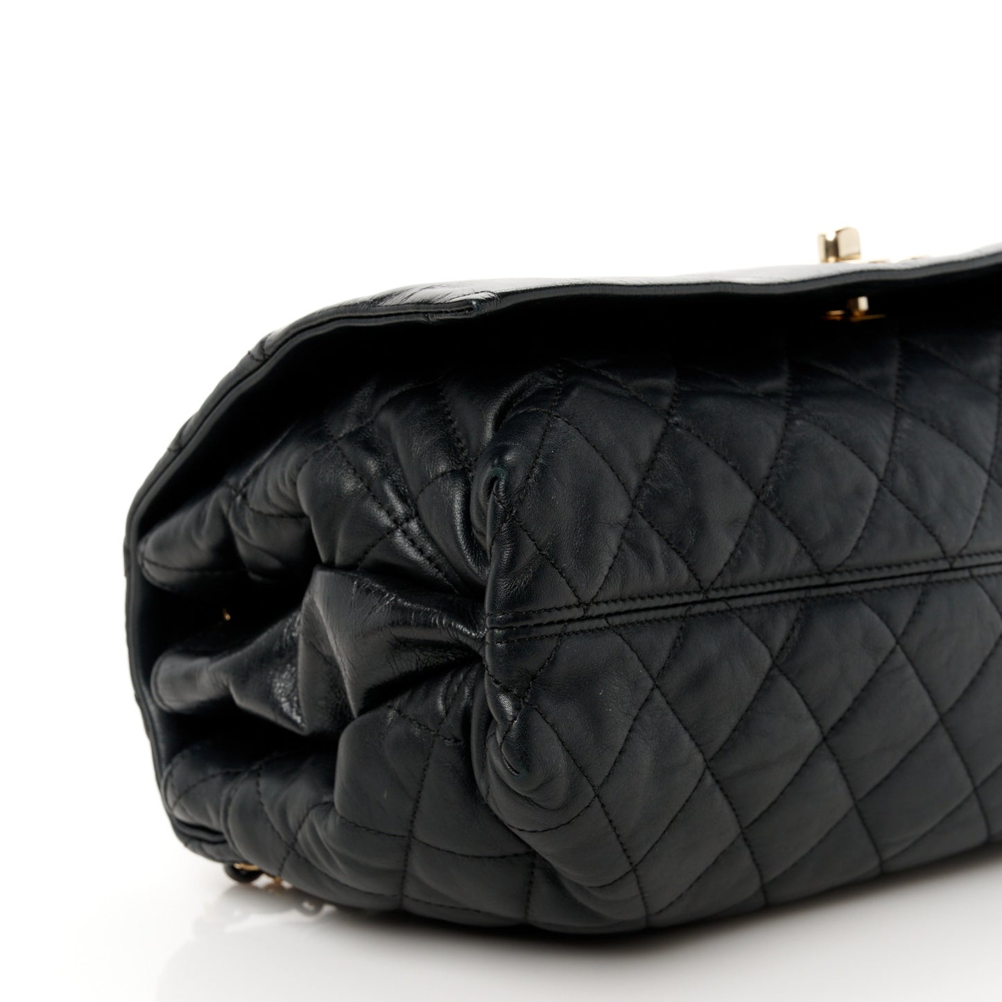 Calfskin Quilted Jumbo Soft Elegance Flap Black