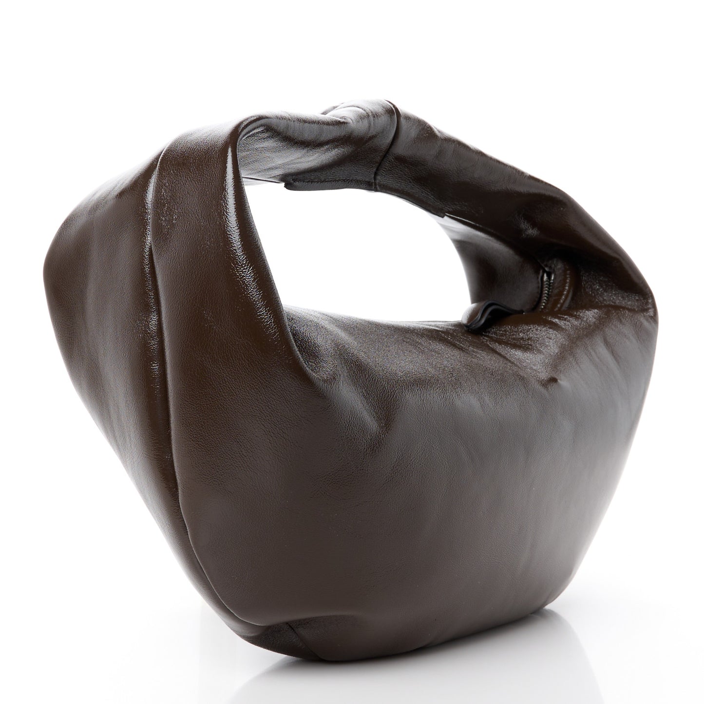 Crackle Patent Medium Olivia Hobo Chestnut