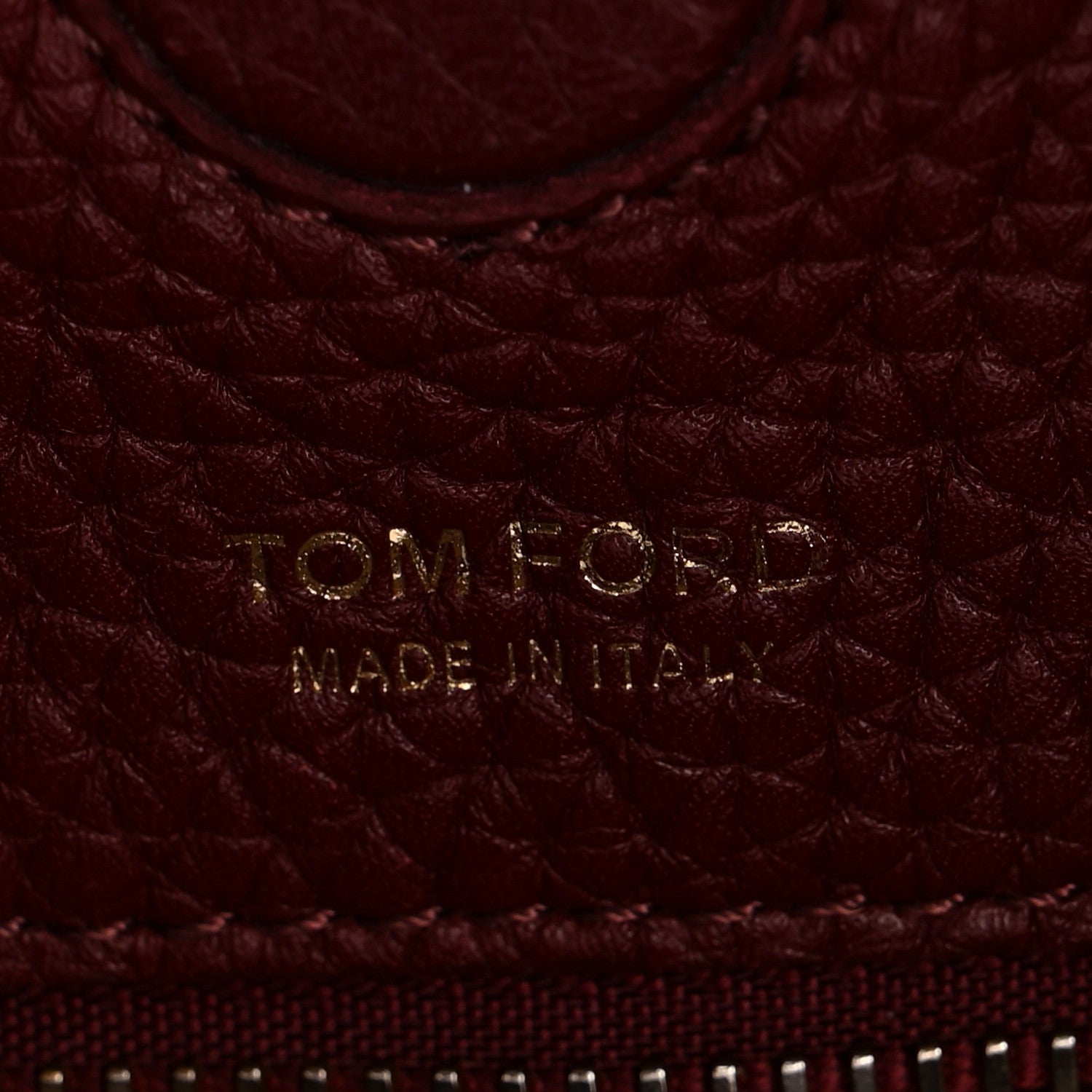 Tom Ford Pebbled Calfskin Large Alix Padlock Zip Hobo Bag Cabernet 7 of 11