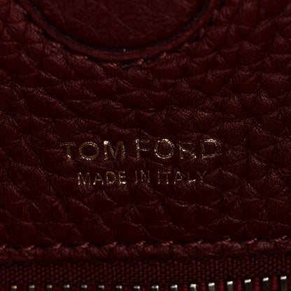 Tom Ford Pebbled Calfskin Large Alix Padlock Zip Hobo Bag Cabernet 7 of 11