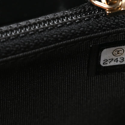 Chanel Caviar Quilted Small Boy Zip Around Wallet Black 8 of 10