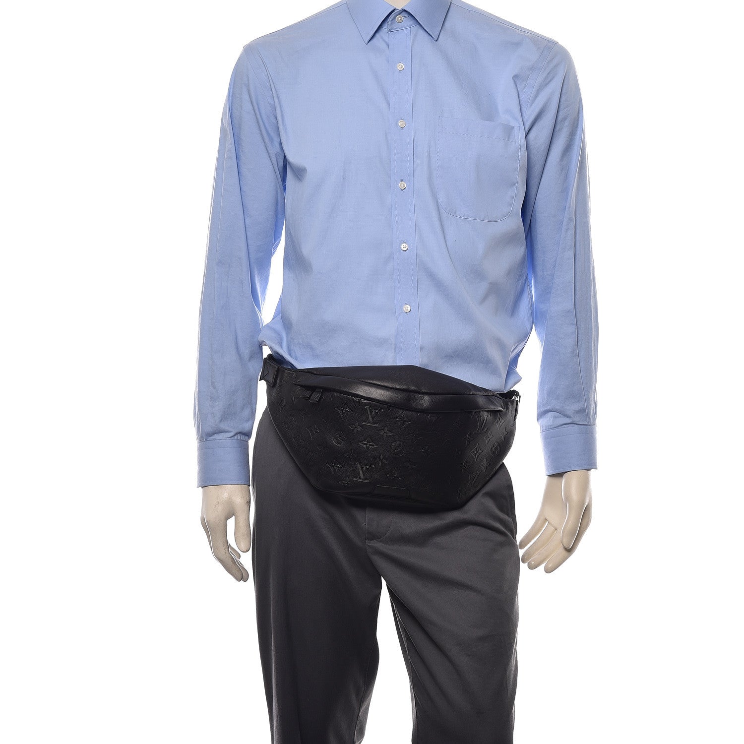 Louis Vuitton Calfskin Monogram Shadow Discovery Bumbag Black 2 of 8