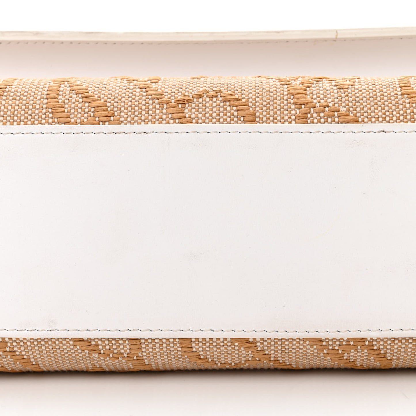 Monogram Canvas Smooth Calfskin Medium Pocket Bag White Beige