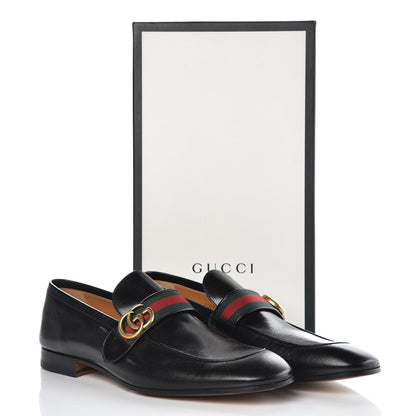 Gucci Goatskin Web Mens GG Loafers 12 Black 9 of 9