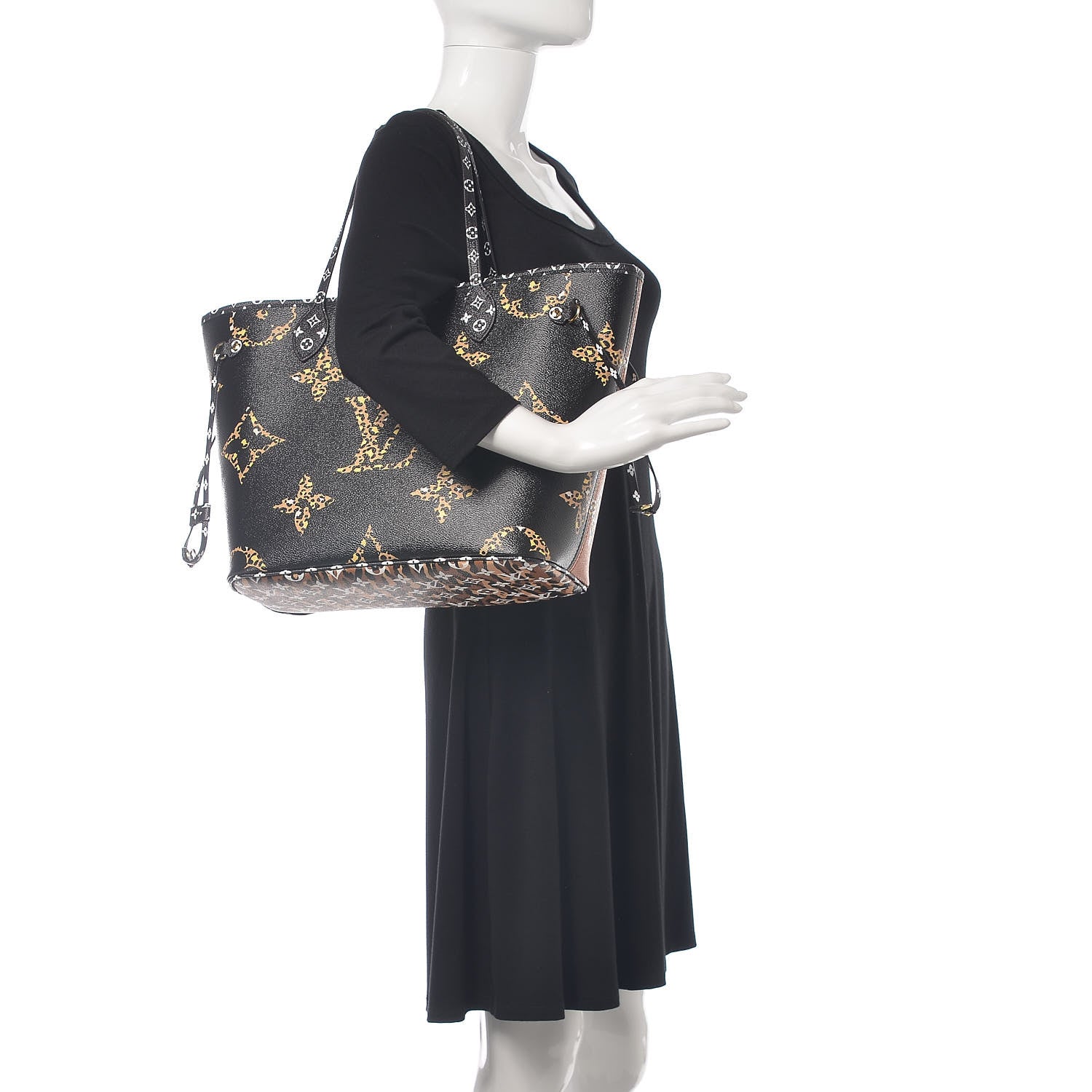 Louis Vuitton Monogram Giant Jungle Neverfull MM Black 2 of 9