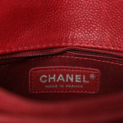 Chanel Caviar Quilted Flap With Chain Red 7 of 12