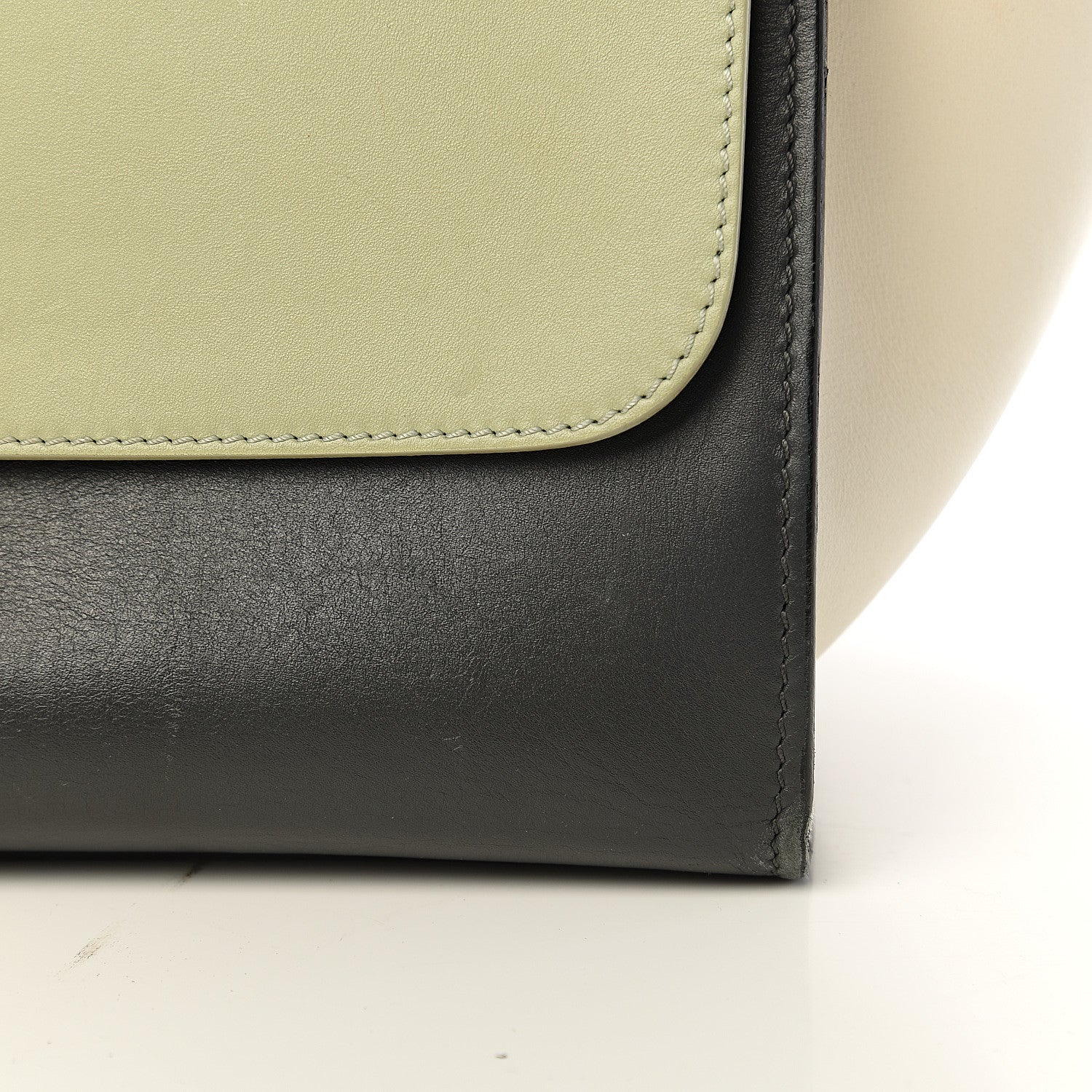 Celine Smooth Calfskin Medium Tri-Color Trapeze Pistachio 13 of 26