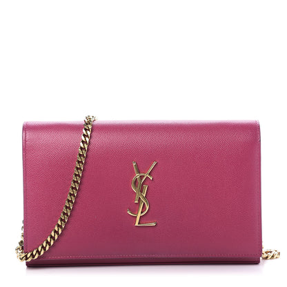 Saint Laurent Grain De Poudre Medium Monogram Kate Satchel Lipstick Fuchsia 1 of 9