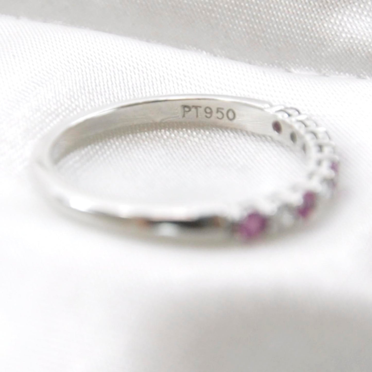 Platinum Diamond Pink Sapphire Ring 6