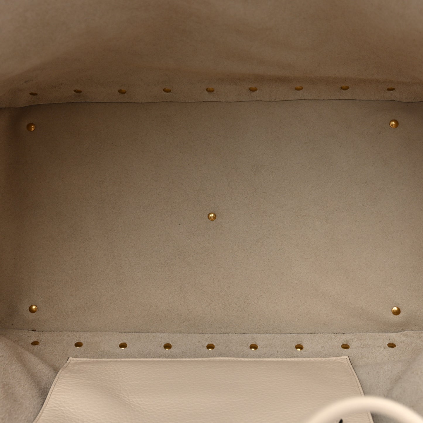 Grained Calfskin Roman Stud Tote Light Ivory