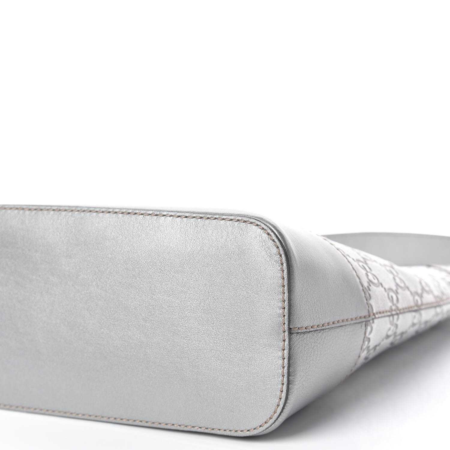 Gucci Metallic Guccissima Small Shoulder Bag Silver 6 of 9