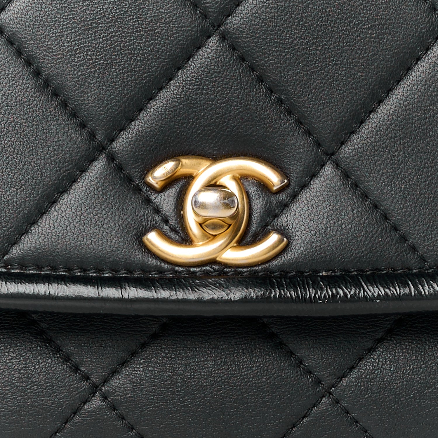 Chanel Lambskin Quilted Small La Parisienne Top Handle Flap Black 9 of 11