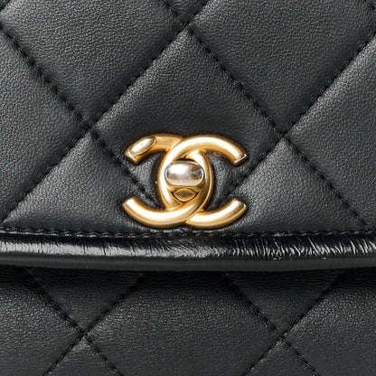 Chanel Lambskin Quilted Small La Parisienne Top Handle Flap Black 9 of 11