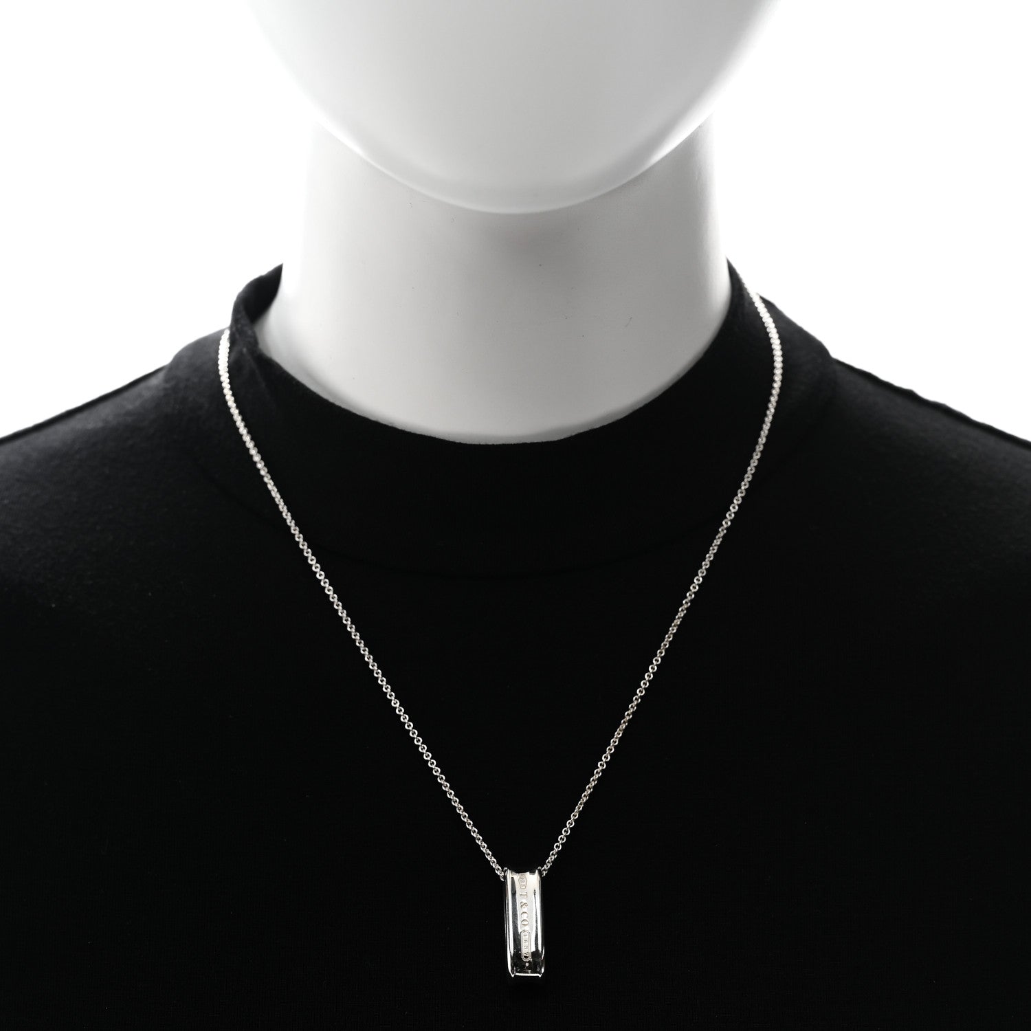 Tiffany Sterling Silver 1837 Loop Cushion Pendant Necklace 2 of 5