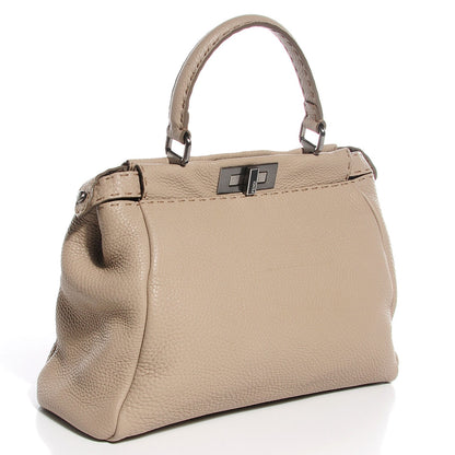 Fendi Cuoio Romano Selleria Medium Peekaboo Iconic Satchel Pietra Nocciola 3 of 10