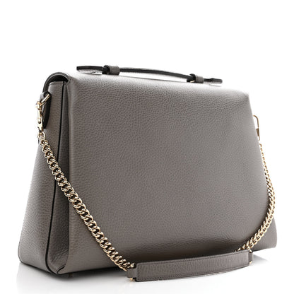 Gucci Dollar Calfskin Medium Interlocking G Top Handle Shoulder Bag Loess 3 of 13