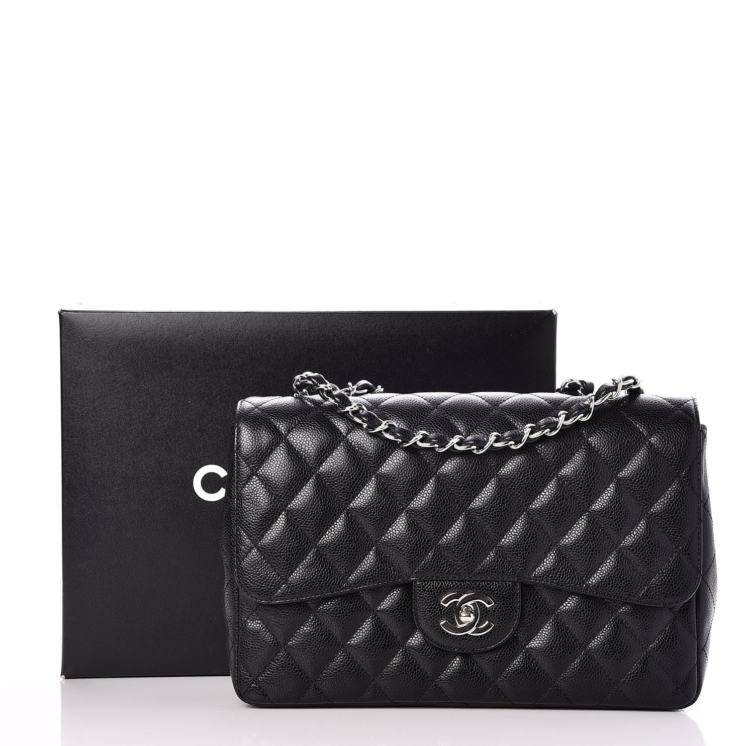 Chanel Caviar Quilted Jumbo Single Flap Black 9 of 9