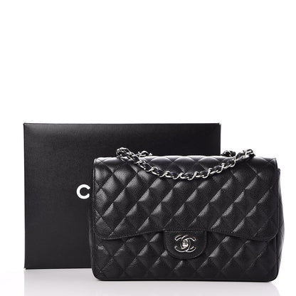 Chanel Caviar Quilted Jumbo Single Flap Black 9 of 9