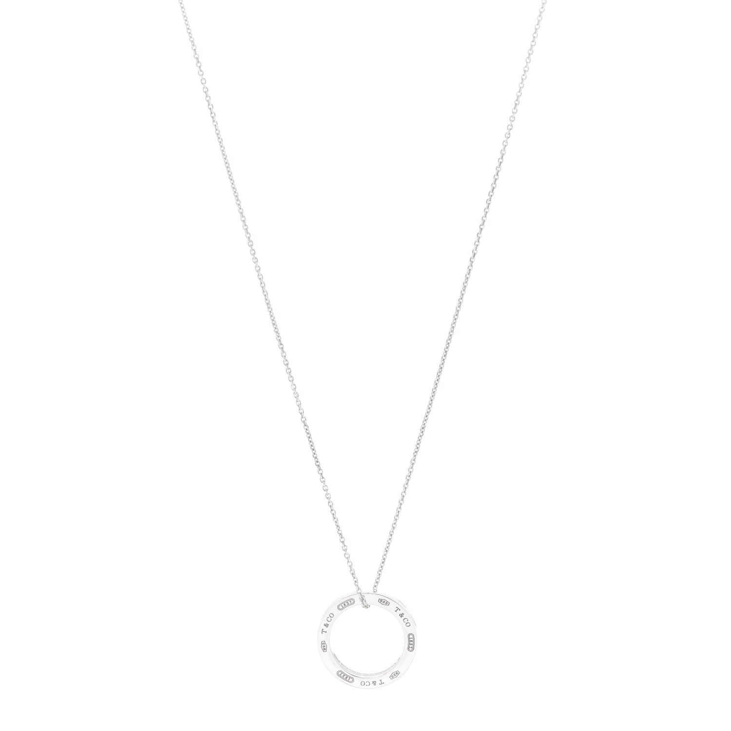 Tiffany Sterling Silver 1837 Circle Pendant Necklace 1 of 6