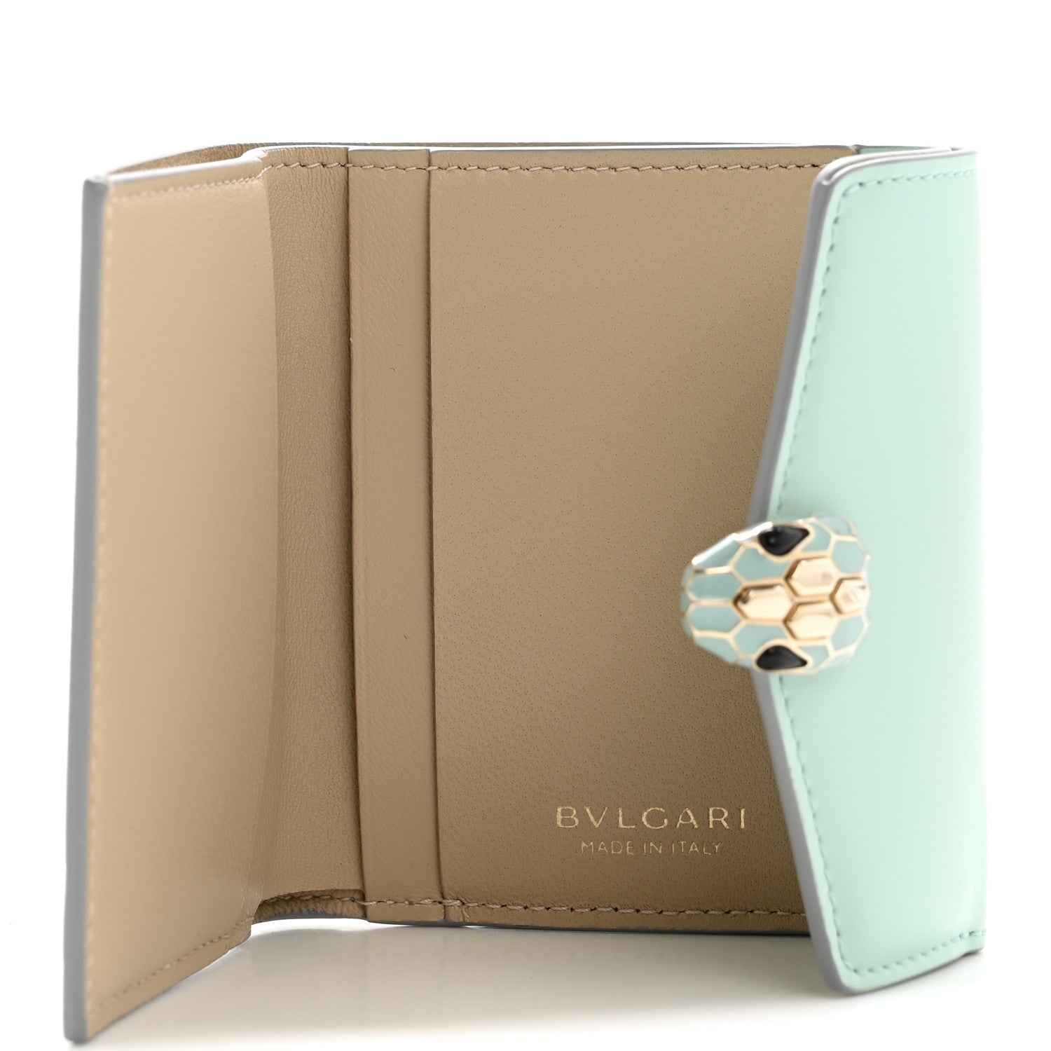 Bulgari Calfskin Serpenti Forever Slim Wallet Sea 5 of 7