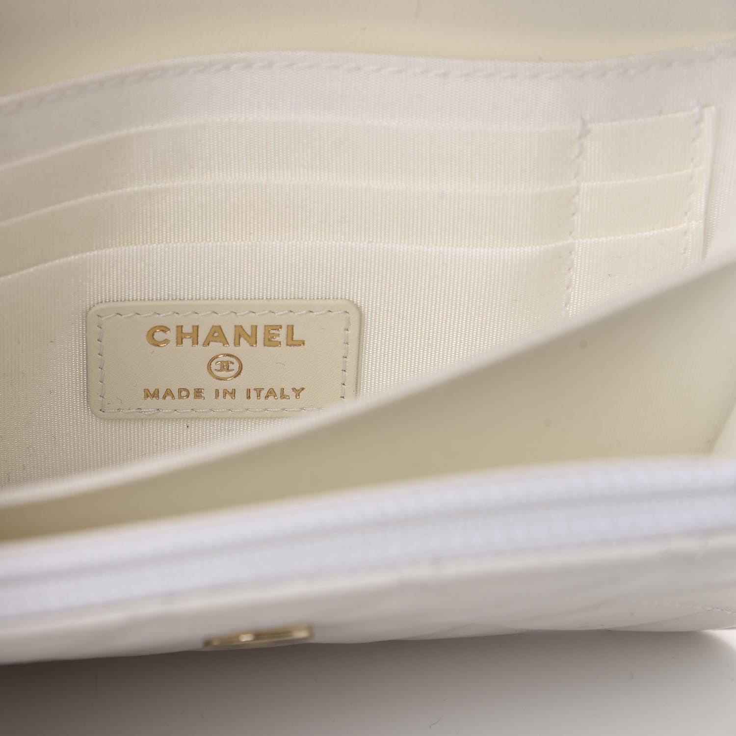 Chanel Calfskin Quilted CC Pearl Mini Wallet On Chain Flap White 6 of 11