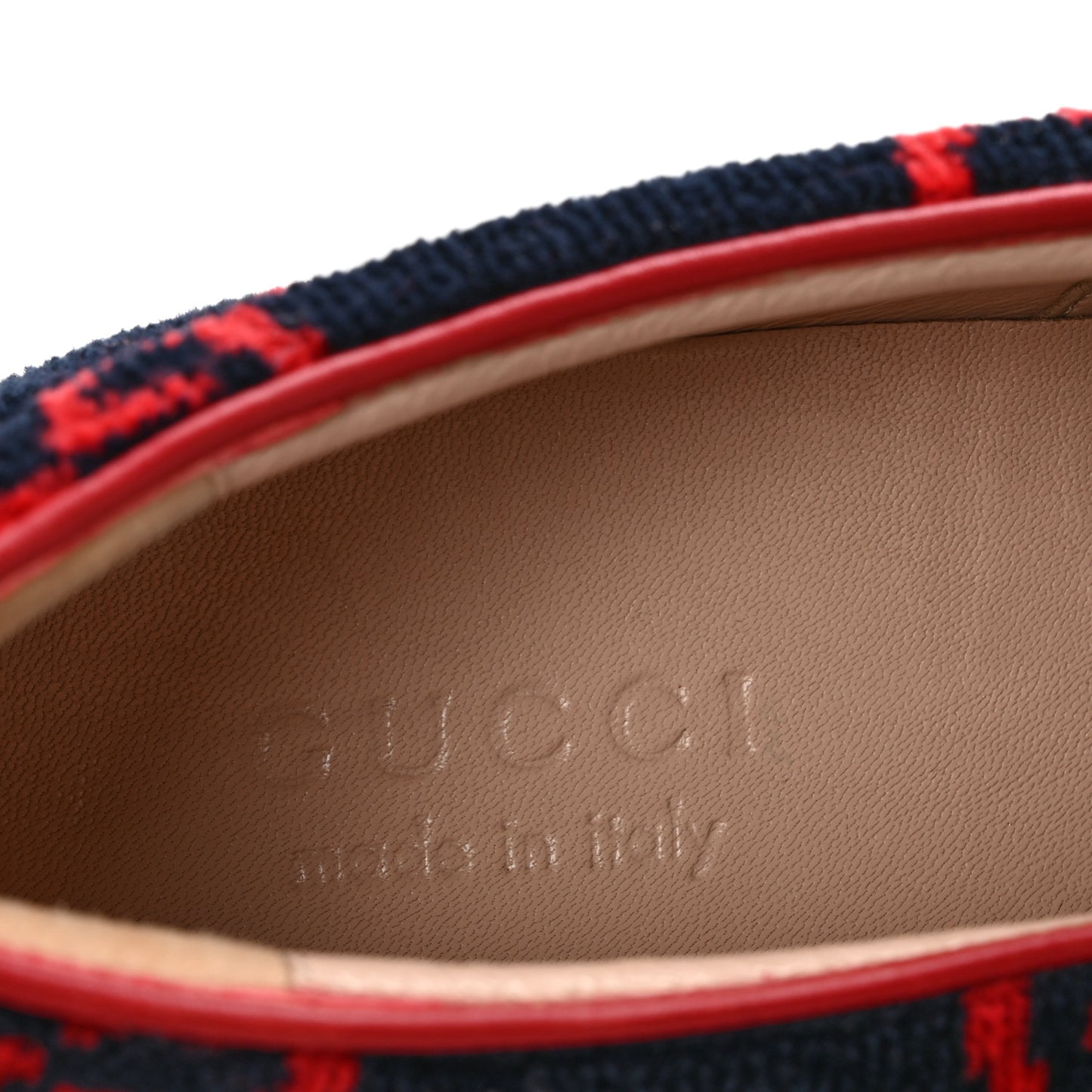 Terry Cloth Miro Soft Calfskin GG Monogram Mens Dublin Slip On Sneakers 9 Blue Hibiscus Red