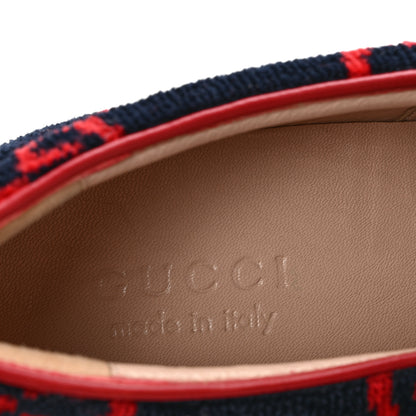 Gucci Terry Cloth Miro Soft Calfskin GG Monogram Mens Dublin Slip On Sneakers 9 Blue Hibiscus Red 7 of 8