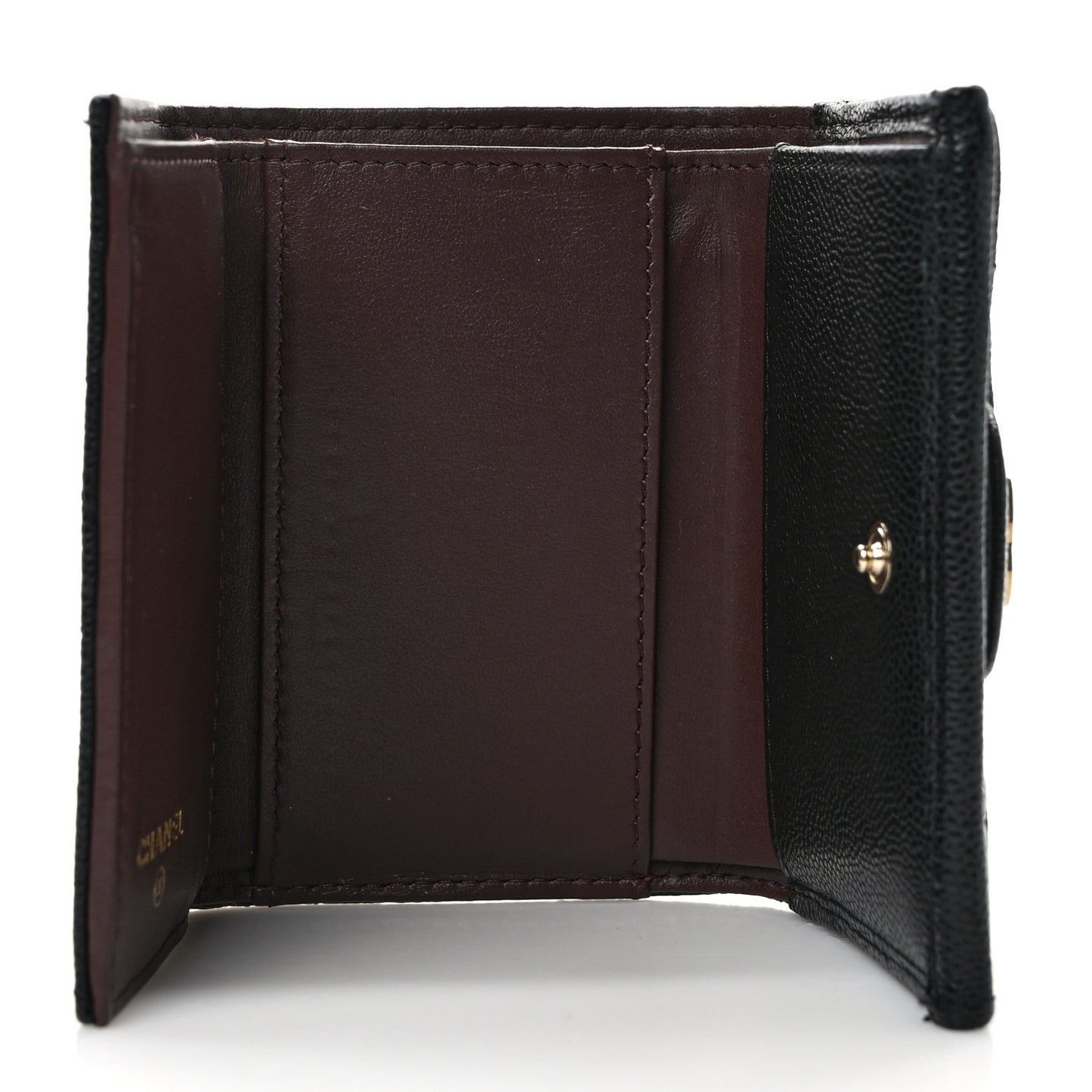 Caviar Quilted Double Flap Wallet Black