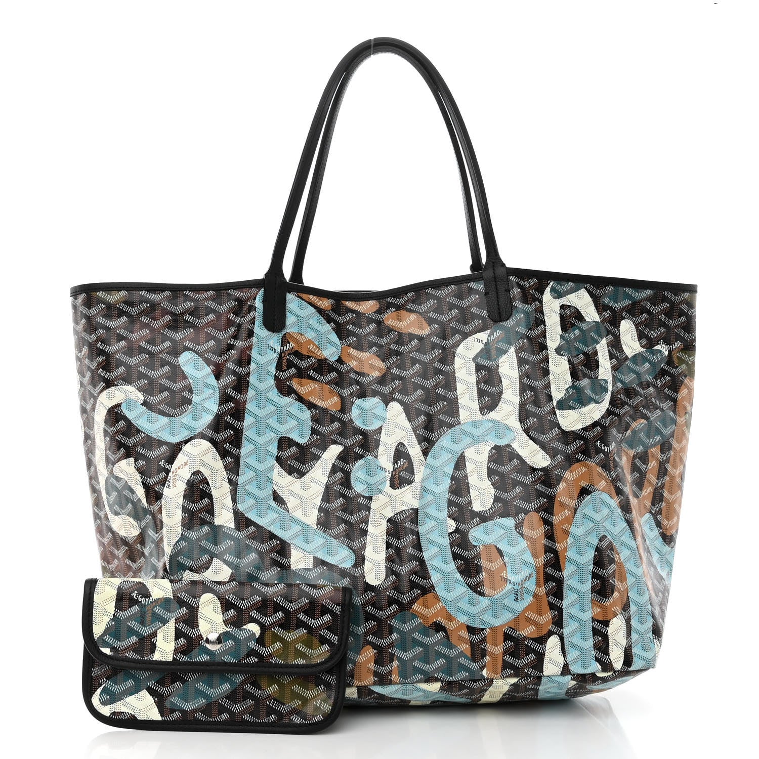 Goyard Goyardine Saint Louis Lettres Camouflage GM Black Blue 1 of 11