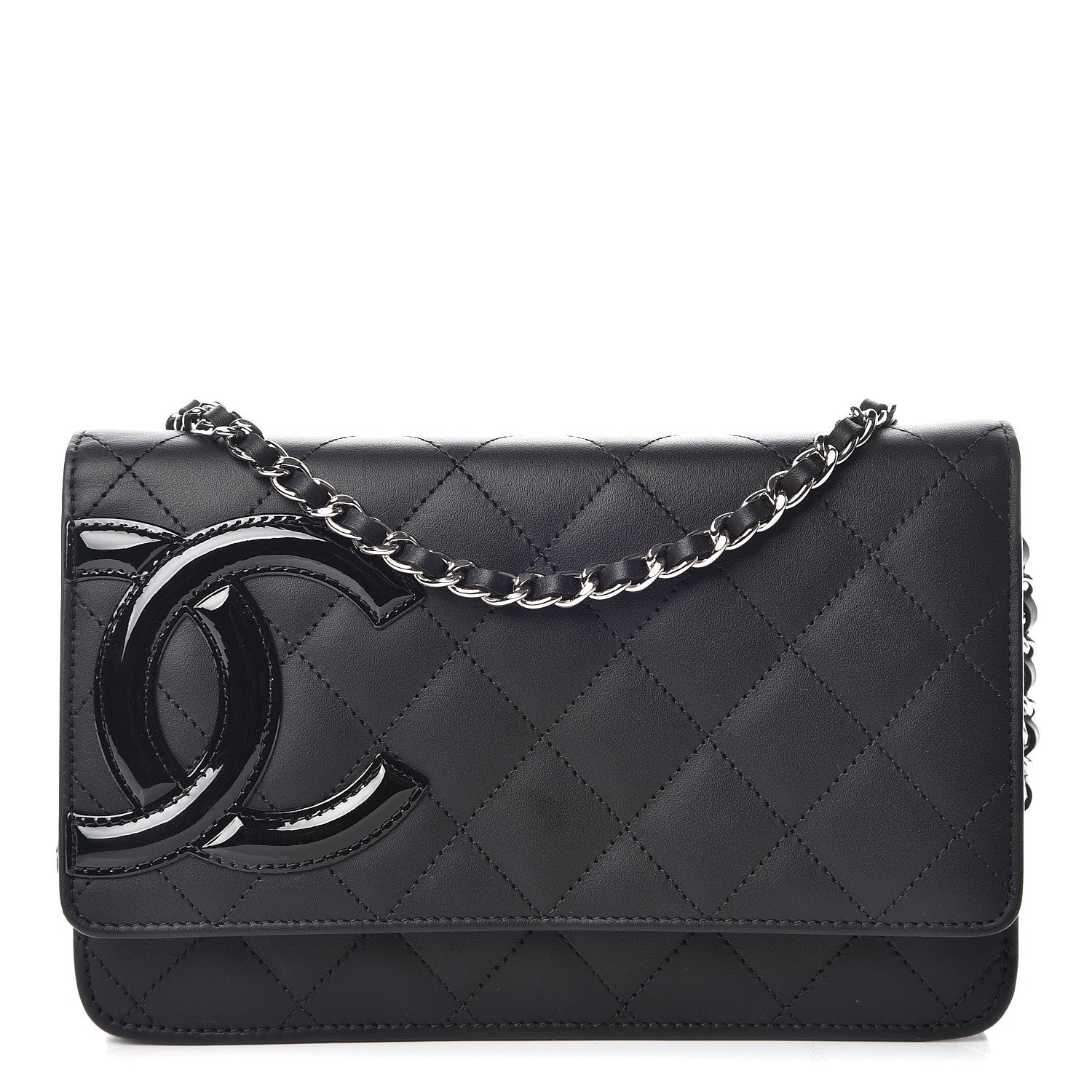 Chanel Calfskin Quilted Cambon Wallet On Chain WOC Black 1 of 13