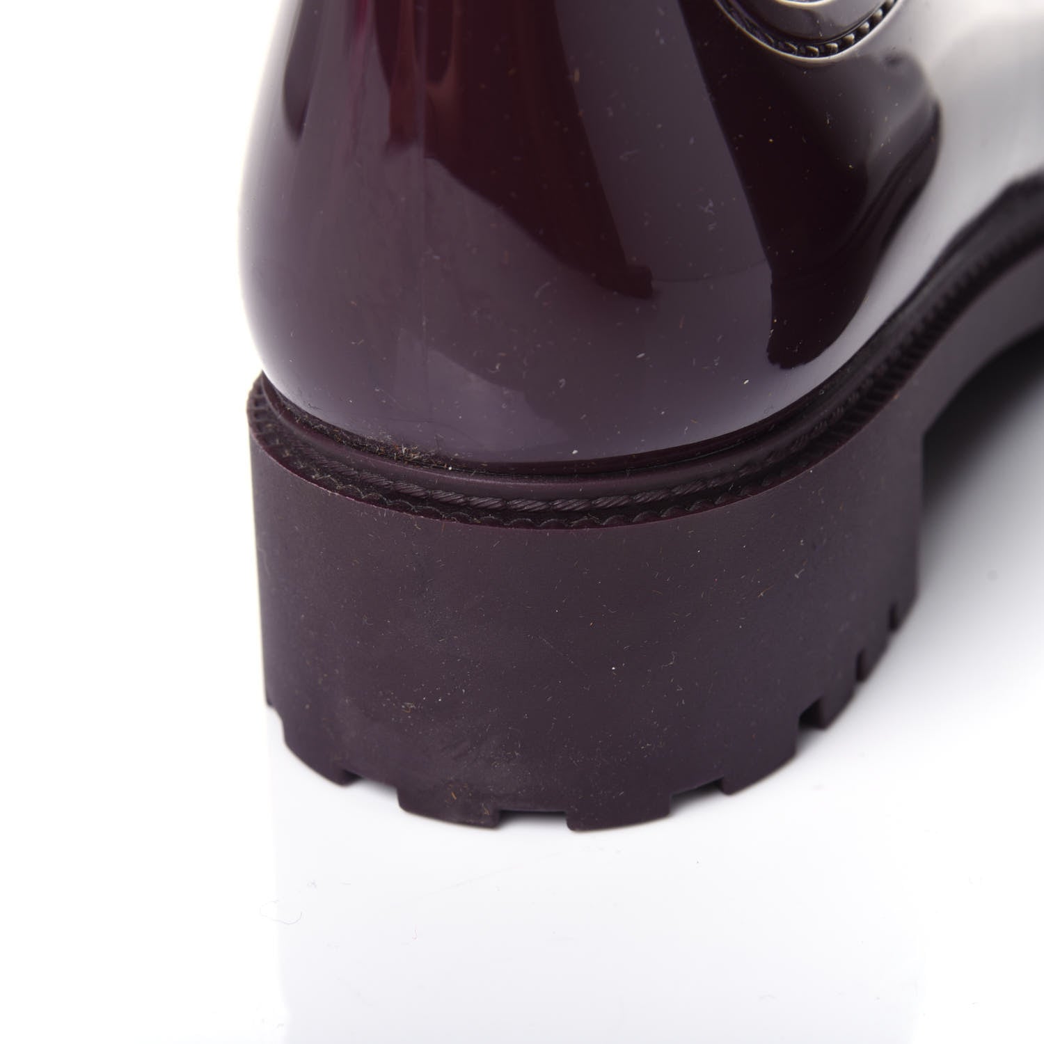Louis Vuitton Rubber Embossed Monogram Splash Rain Boots 37 Burgundy 9 of 9