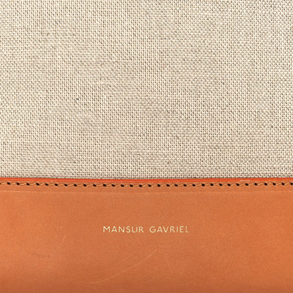 Mansur Gavriel Canvas Calfskin Bucket Bag Creme Cammello 5 of 14