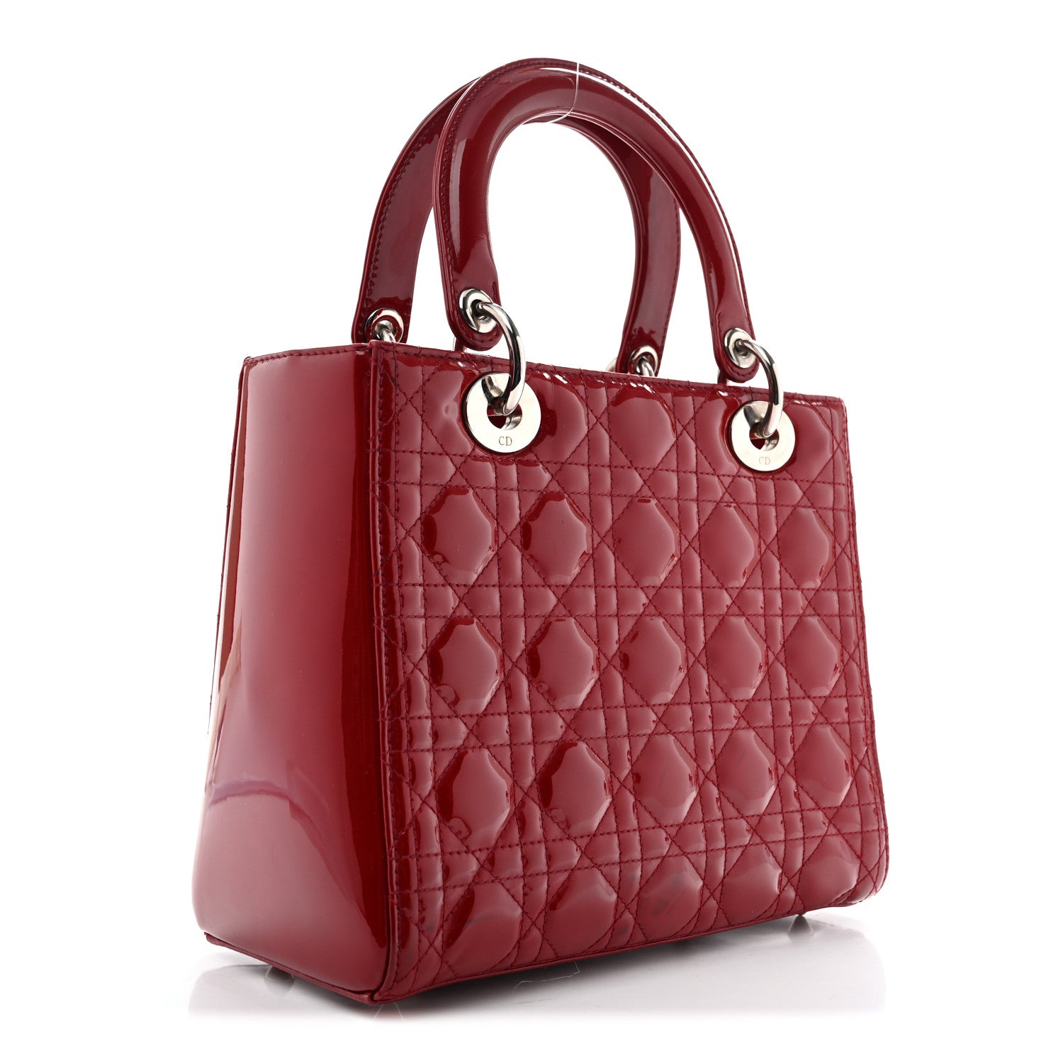 Christian Dior Patent Cannage Medium Lady Dior Red 3 of 16