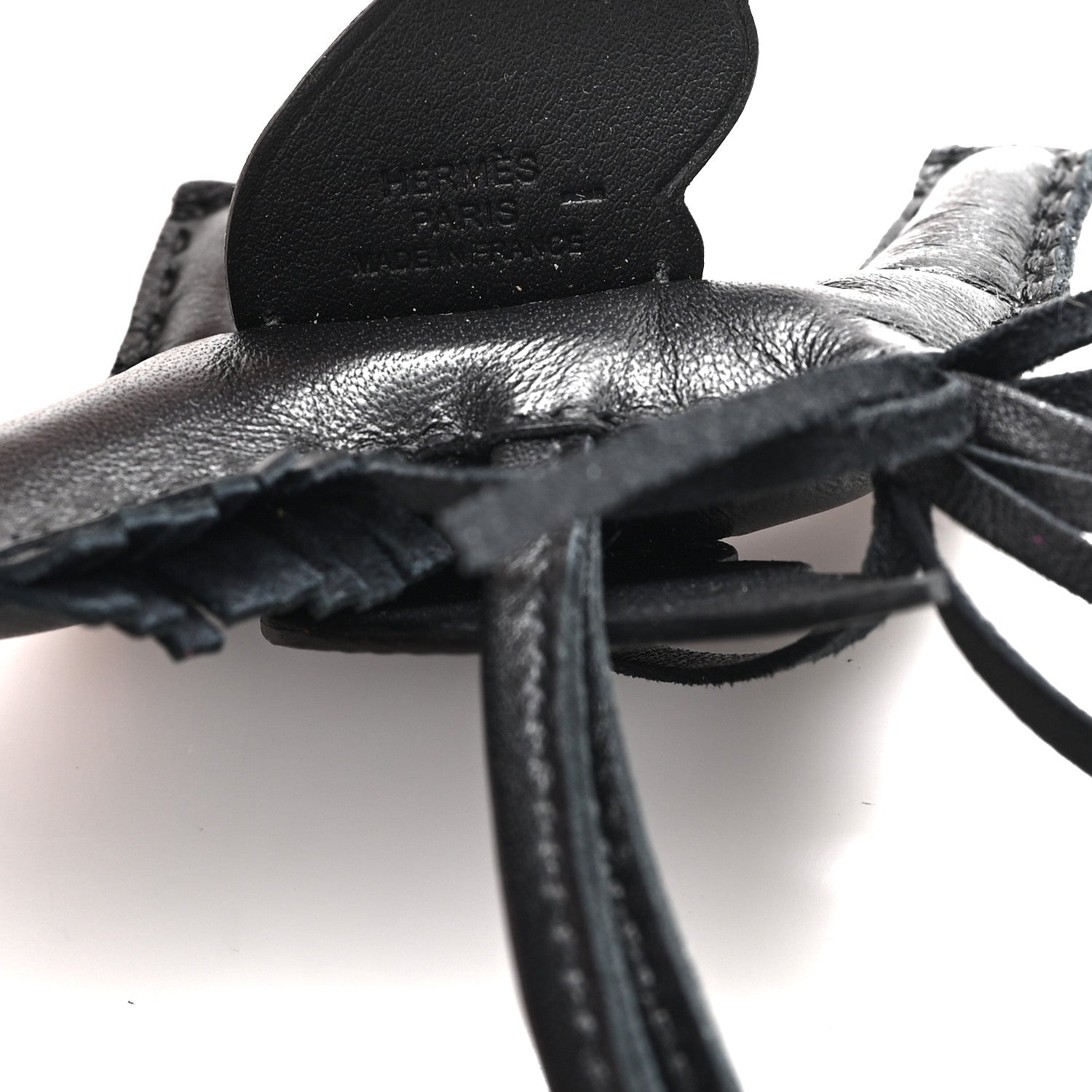 Hermes Milo Lambskin Lizard Touch Grigri Rodeo Pegase Horse Bag Charm PM So Black 3 of 5