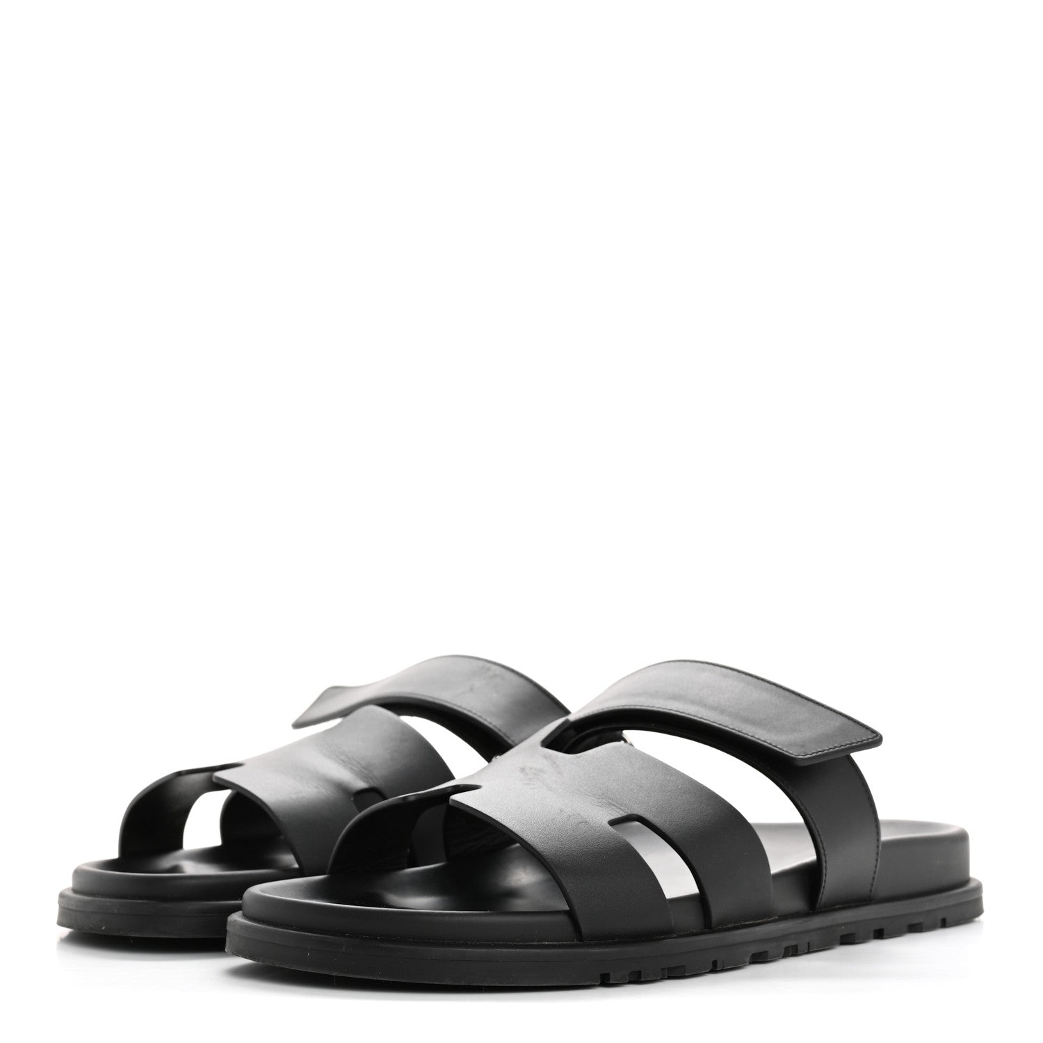 Hermes Calfskin Mens Chypre Sandals 43 Black 4 of 10