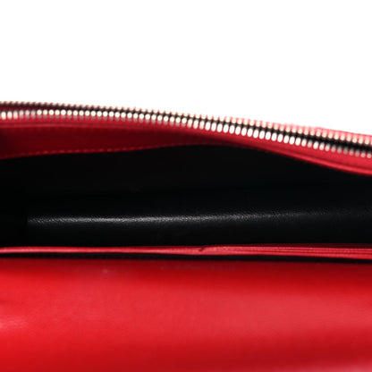 Saint Laurent Grain De Poudre Matelasse Chevron Monogram Envelope Chain Wallet Rouge Eros 5 of 13