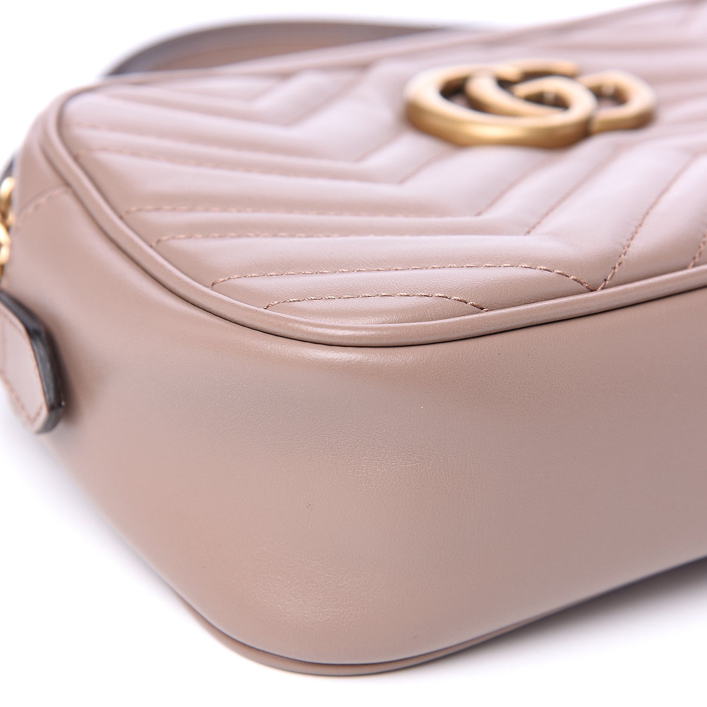Calfskin Matelasse Small GG Marmont Chain Shoulder Bag Porcelain Rose