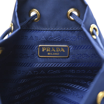 Prada Saffiano Tessuto Nylon Bucket Wristlet Royal 6 of 11